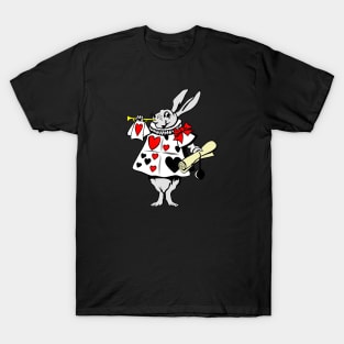 Alice in Wonderland Rabbit playing music T-Shirt